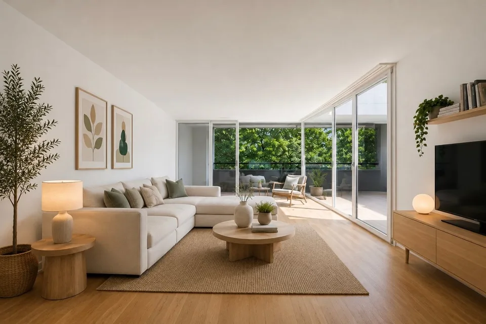 Contemporänes Triplex in Halbetagen mit Loggia, unabhängigem Studio