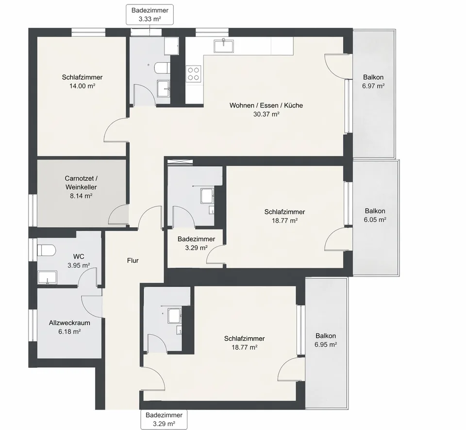 Modernes Studio mit Balkon – Ideal für Ferien & Investment – Foto 6 von 6