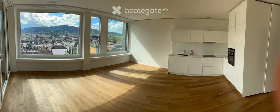 Europaallee: Modern 2.5-Room Apartment (9th Floor, 12-Month Sublet)