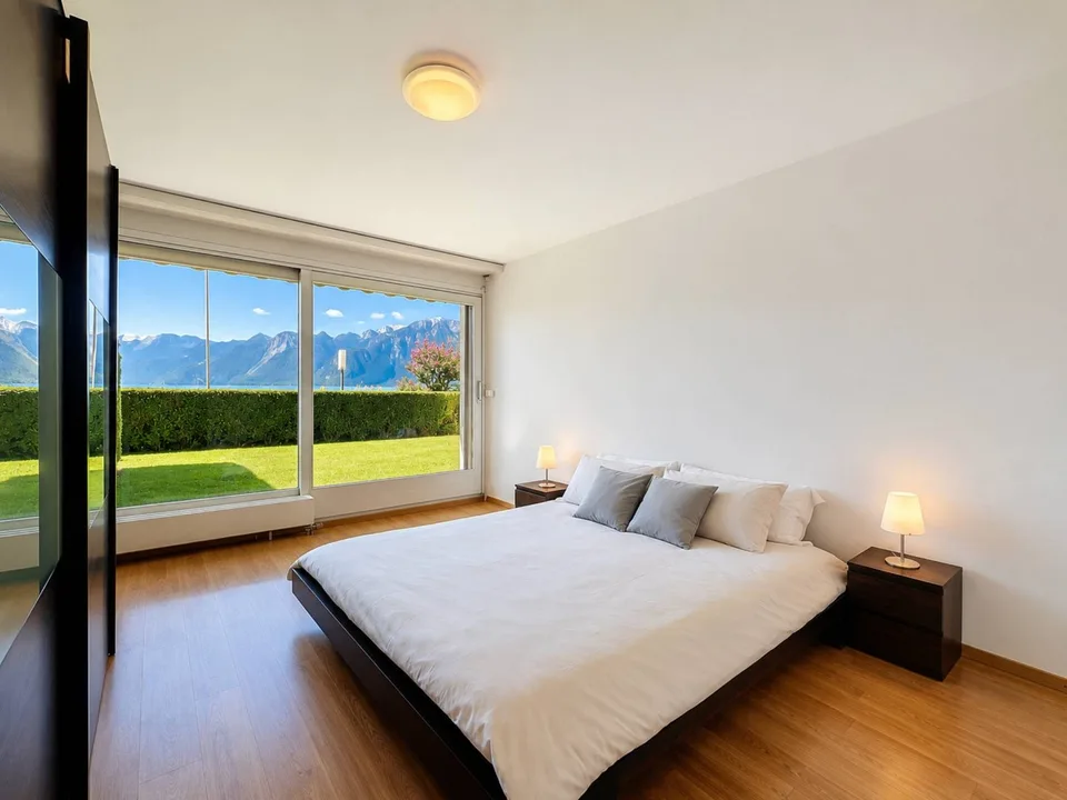 Appartamento di 3.5 locali con terrazza, giardino e vista lago