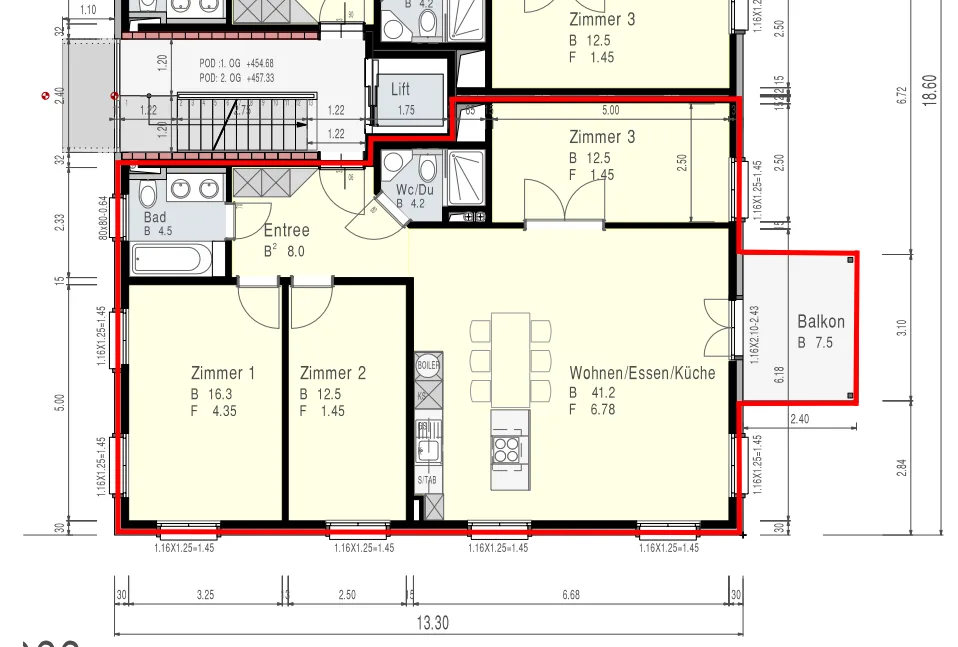 Appartamento di 4 locali attraente in un quartiere residenziale tranquillo