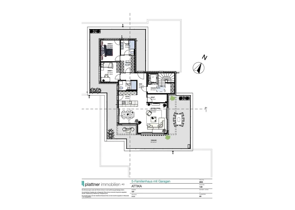 Appartement en attique de 3,5 pièces avec terrasse de 140m2 – photo 8 sur 13