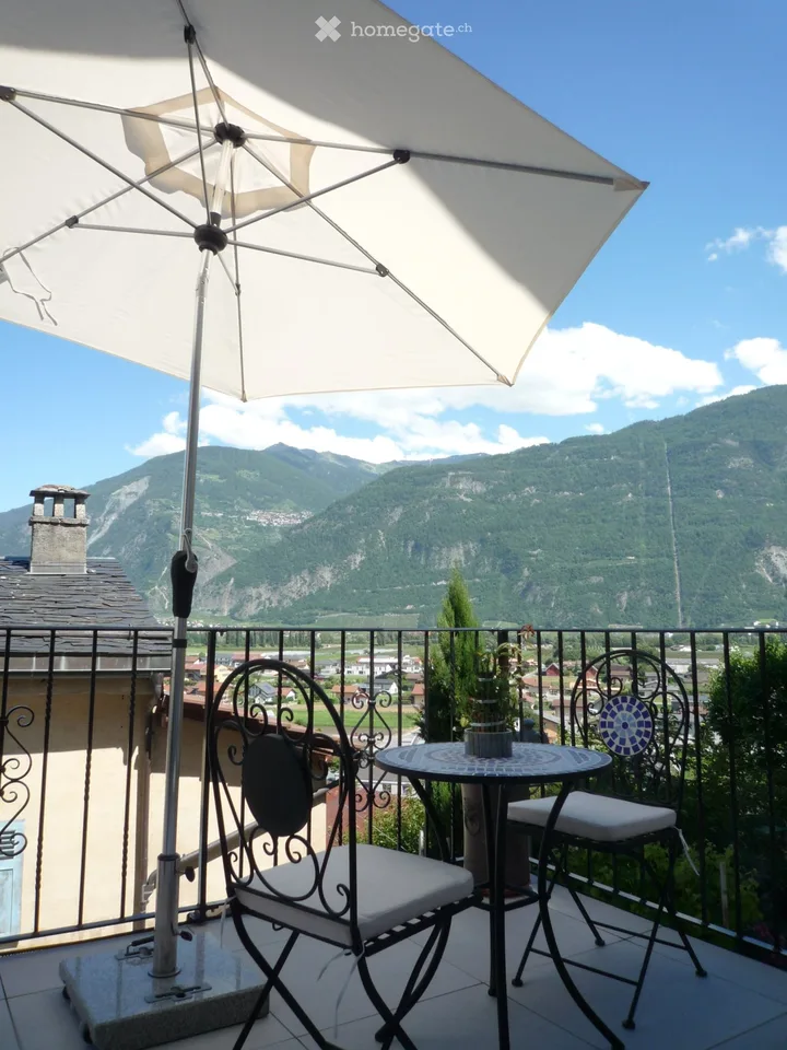 Bello appartamento di 3 locali con terrazza a Saillon Vieux Bourg