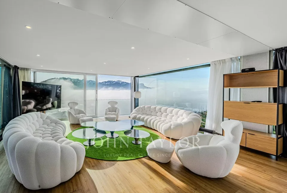 Architekten-Villa mit Panoramablick auf See & Alpen