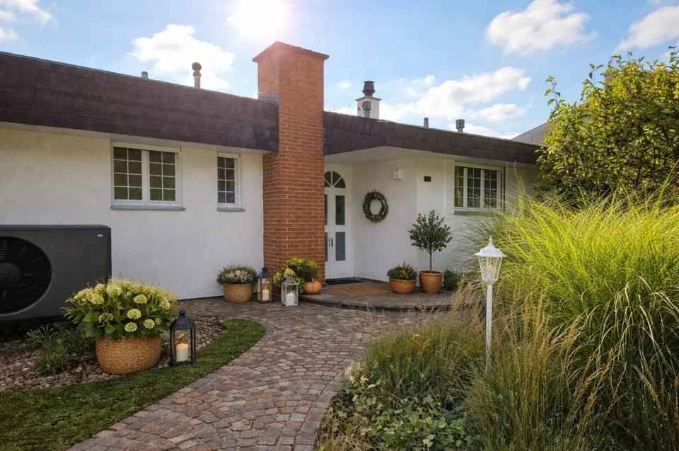 Maison unifamiliale indépendante avec jardin d'hiver, cheminée et sauna dans un endroit calme