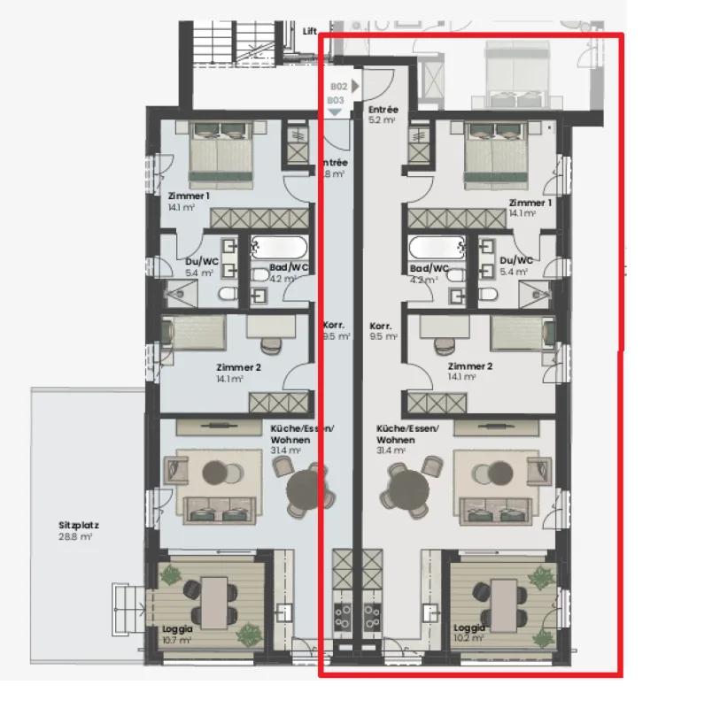 Prêt à être occupé à partir de décembre 2026 ! Vie campagnarde près de la ville : Appartements neufs au cœur du village de Wermatswil