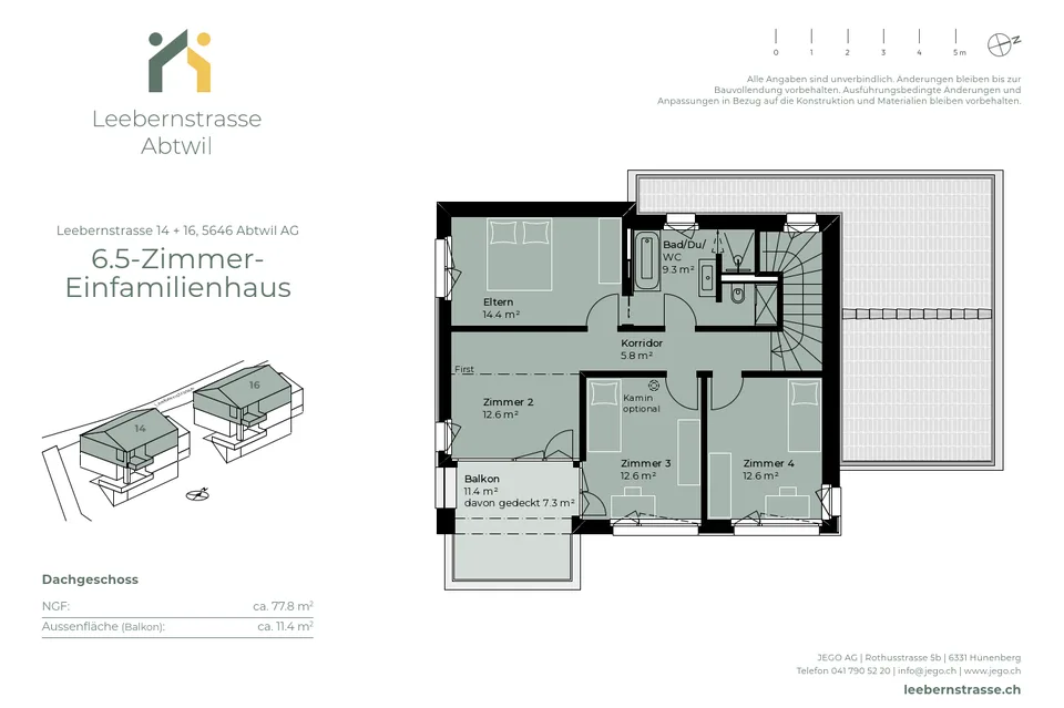 Freistehendes 6½-Zimmer-Einfamilienhaus (Neubau) nur 20 Min. von Zug entfernt – Foto 10 von 15