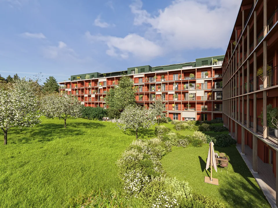 Grosszügige 3 ½-Zimmer-Wohnung mit Blick ins Grüne