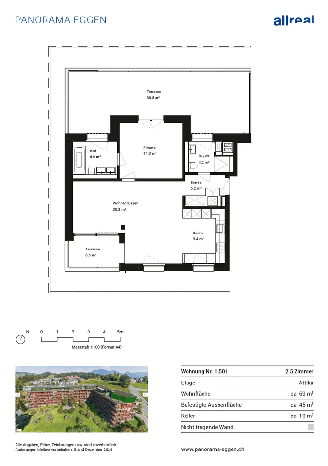Vetta di Panorama Eggen - Appartamento in attico con due terrazze