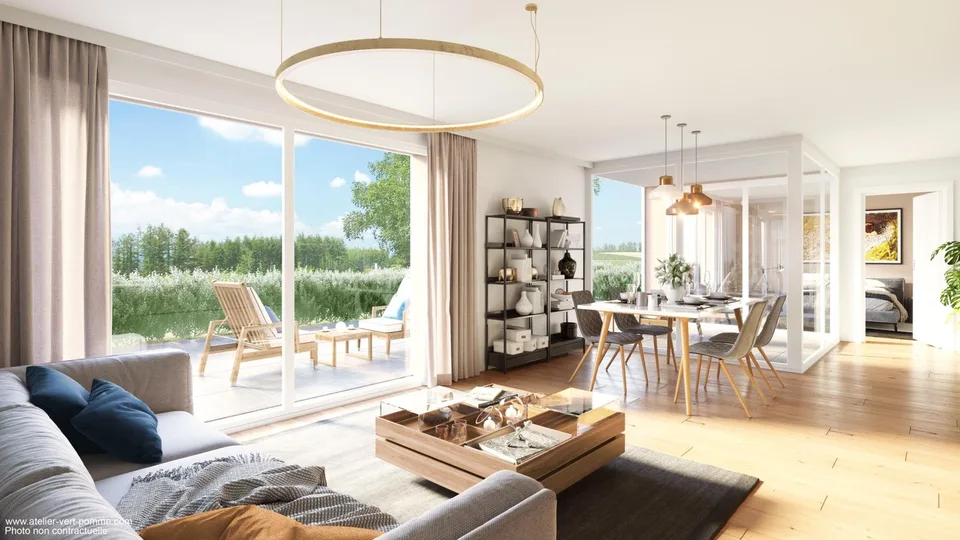 Terrasse von 91m2 und privater Garten ! Baustelle geöffnet !