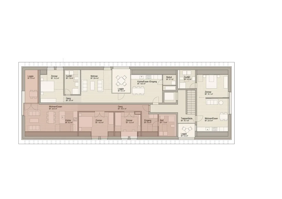 Appartement de 3,5 pièces en attique avec loggia à Künten-Sulz - Vivre dans un quartier calme