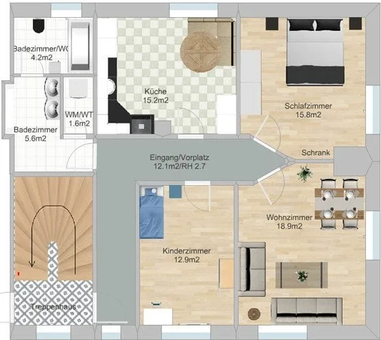 Grosse 3.5-Zimmer-Wohnung