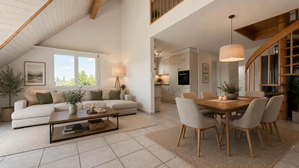 Wohnen mit Weitblick - grosszügige Maisonette-Dachwohnung mit Galerie und sonnigem Balkon