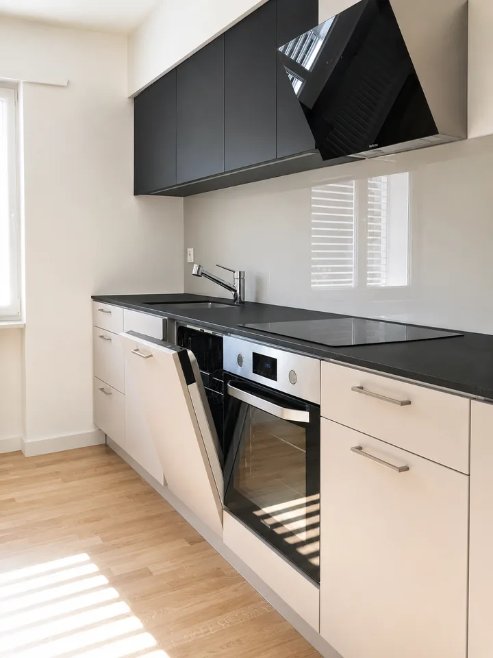 Appartement de 3 pièces complètement rénové, calme et bien desservi