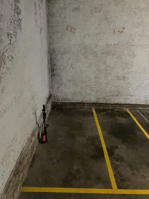 Covered motorcycle parking space!