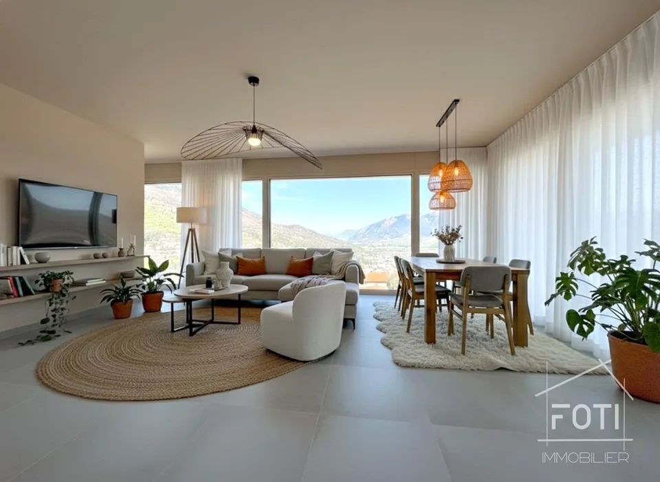 LOCATION-VERKAUF: Einzelvilla NEU mit 4,5 Zimmern und schönem Blick auf die Ebene.