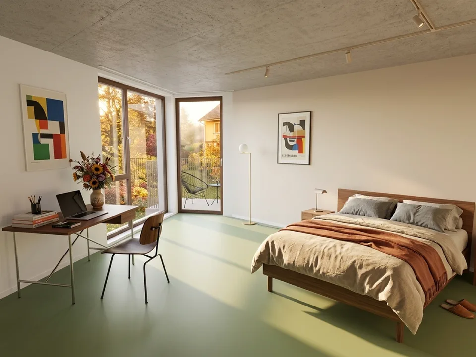 Appartement moderne de 1,5 pièces avec grande terrasse à Zürich-Affoltern