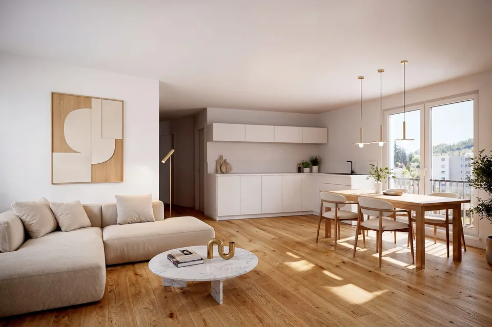 Appartamento in proprietà di 3,5 locali con balcone soleggiato a Menziken