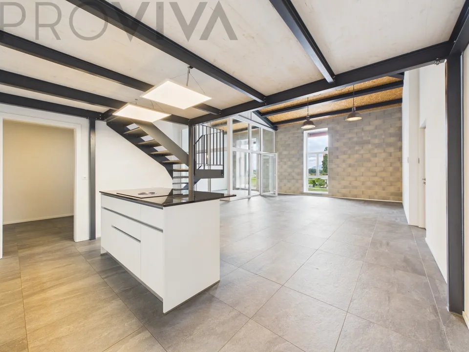 Appartamento Loft Moderno con Galleria a Gampelen