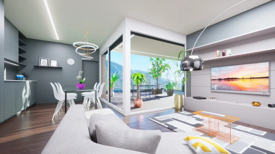 Modernes Design-Apartment mit 3,5 Zimmern und Panoramablick in Rivera