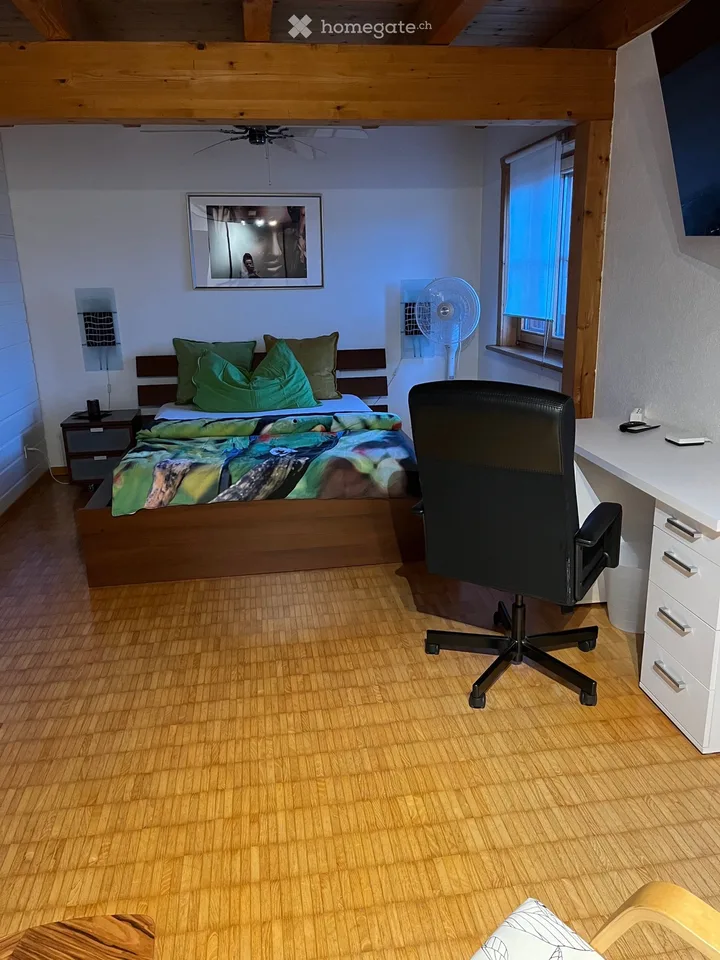 Grosses komplett möbliertes Zimmer mit Balkon in WG