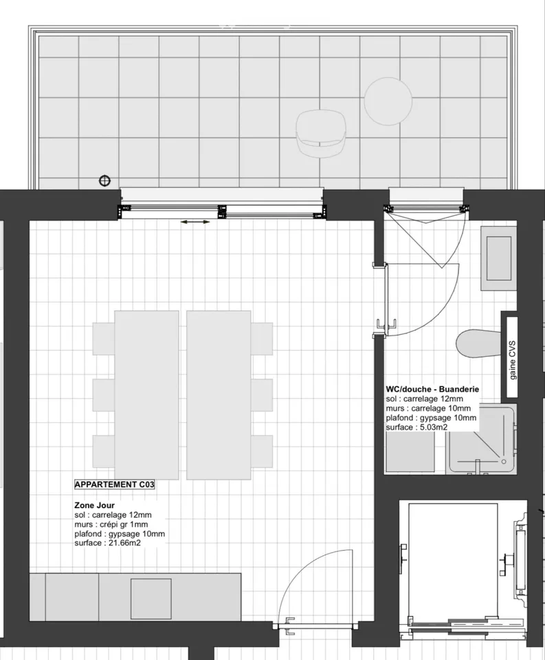 Charment studio neuf à louer