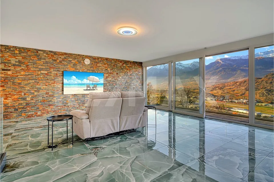 Villa neuve 2025 | Duplex 4.5p 151m² terrasse vitrée | Vue vallée du Rhône  Hauteurs de Sion