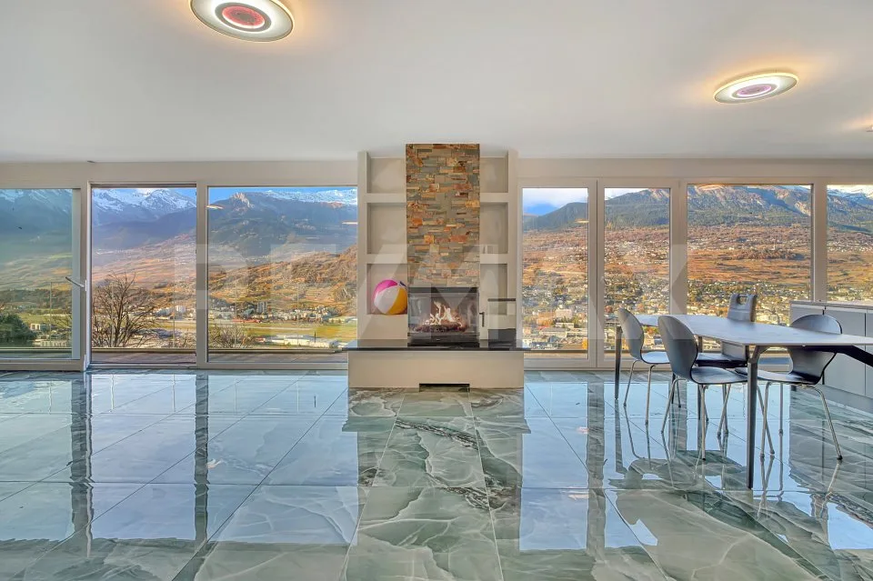 Villa neuve 2025 | Duplex 4.5p 151m² terrasse vitrée | Vue vallée du Rhône  Hauteurs de Sion