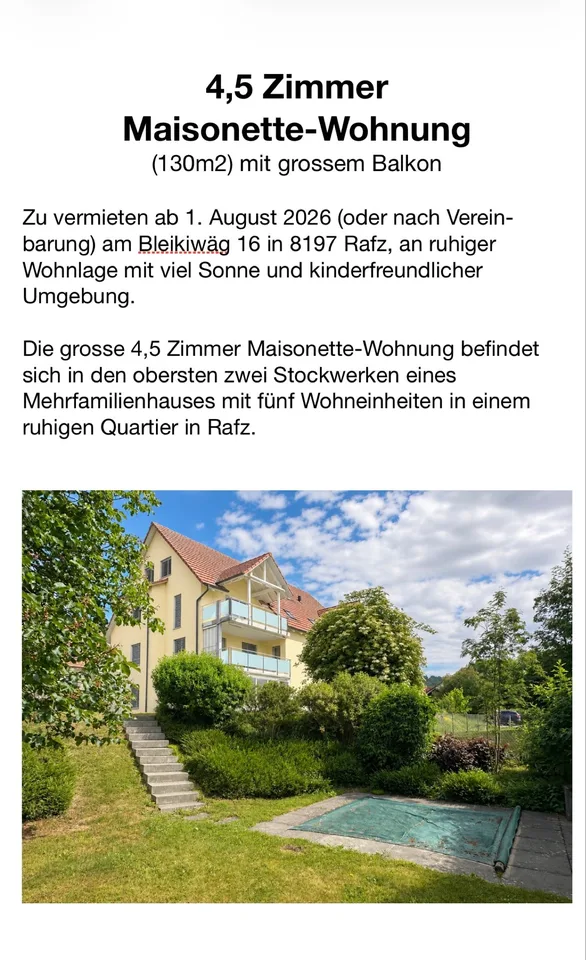 Frisch renovierte 4.5 Zimmer Maisonette-Wohnung