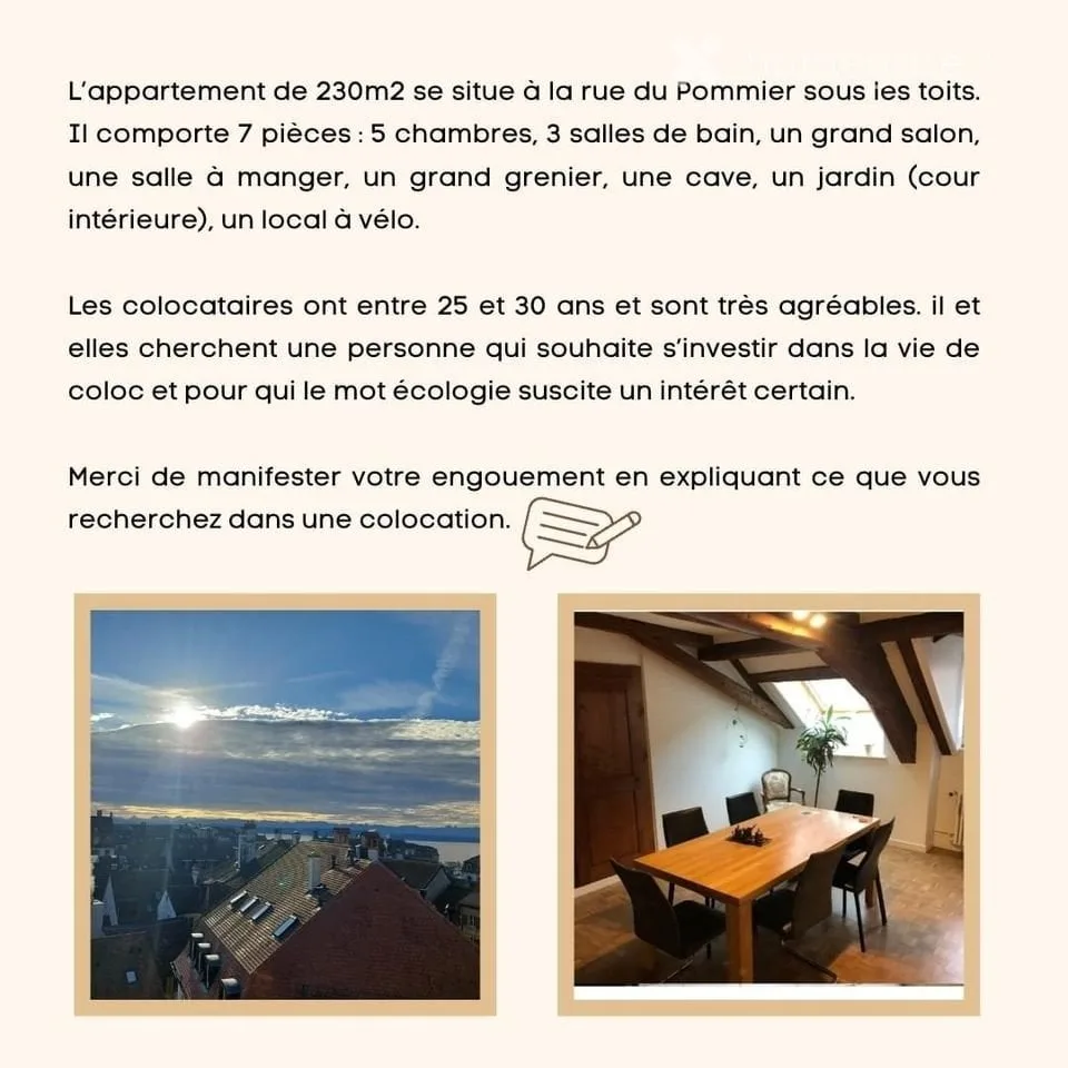 Chambre dans une coloc à 5