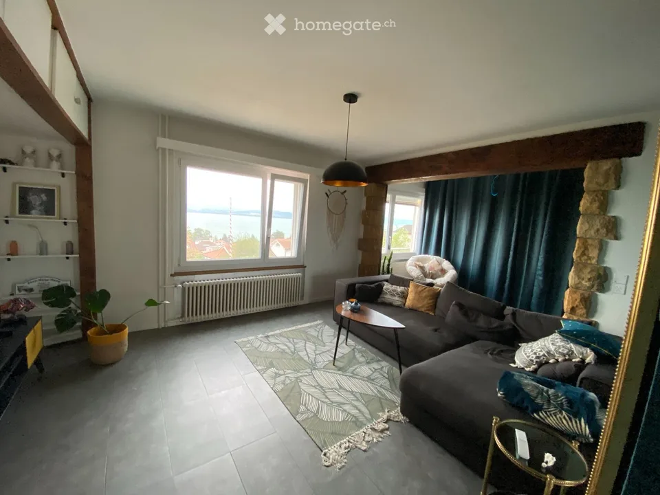 Appartement avec vue sur le lac et les alpes