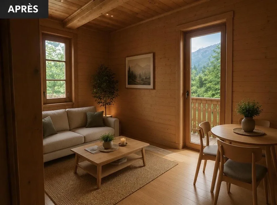 Chalet 2,5 Zimmer vollständig renoviert mit Garten und Panoramablick in Troistorrents