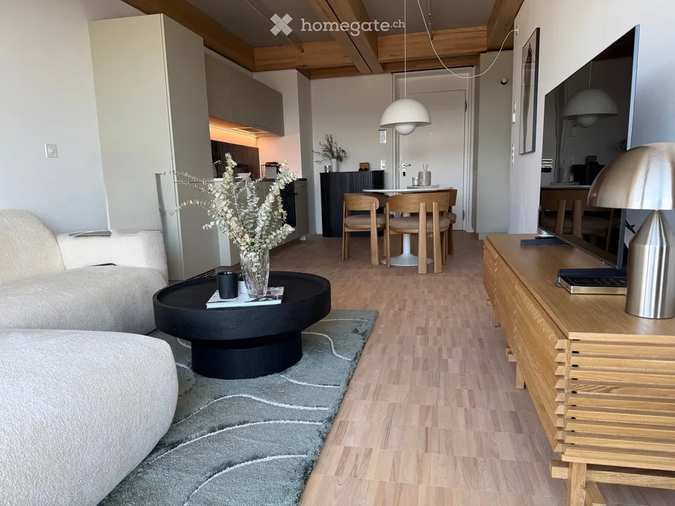 "Möblierte 2.5-Z-Wohnung im 19. Stock mit Panoramablick / Furnished 2.5-rom with panoramic views"