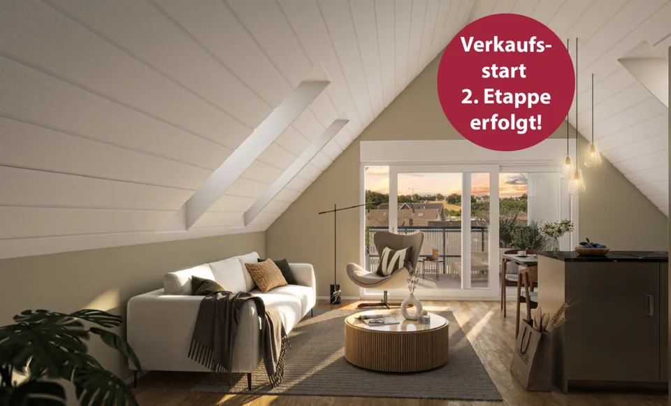 Hoch hinaus: moderne Dachwohnung mit besonderer Raumhöhe