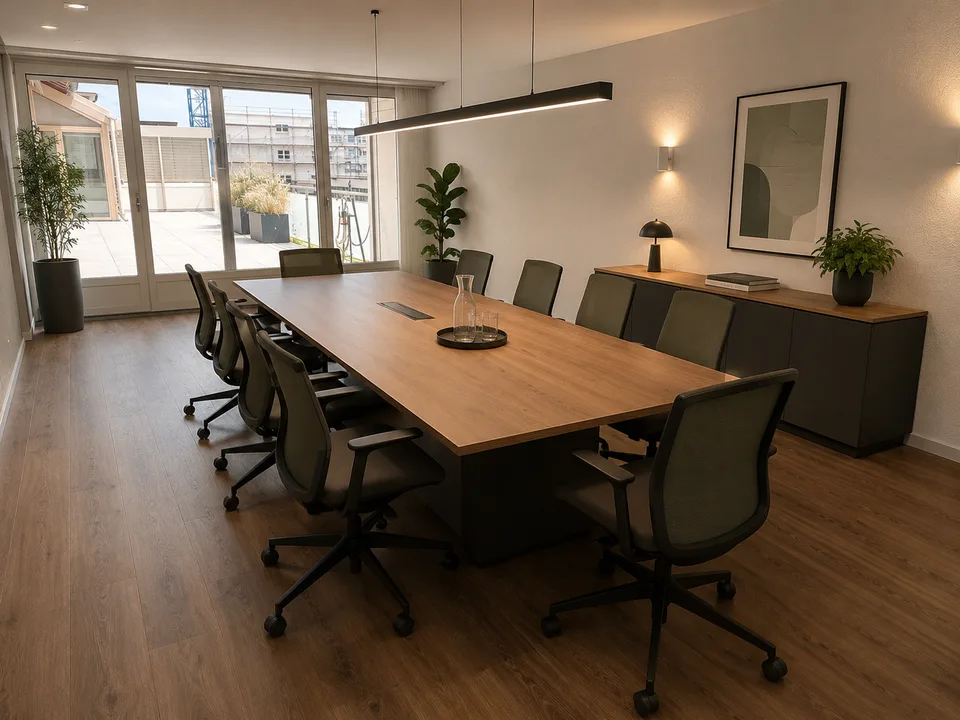 Grosszügige Bürofläche mit Sitzungszimmer und Aufenthaltsbereich