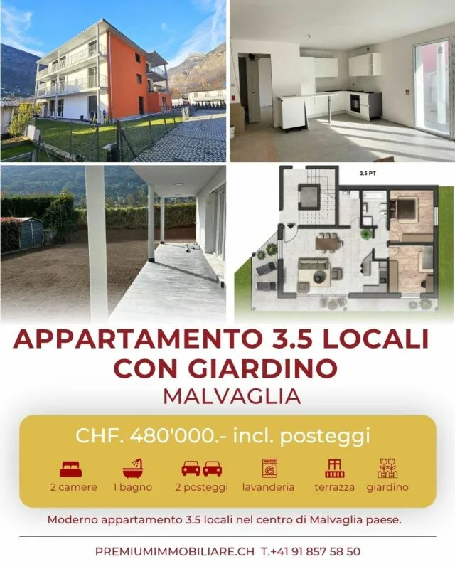 APPARTAMENTO 3.5 LOCALI CON GIARDINO