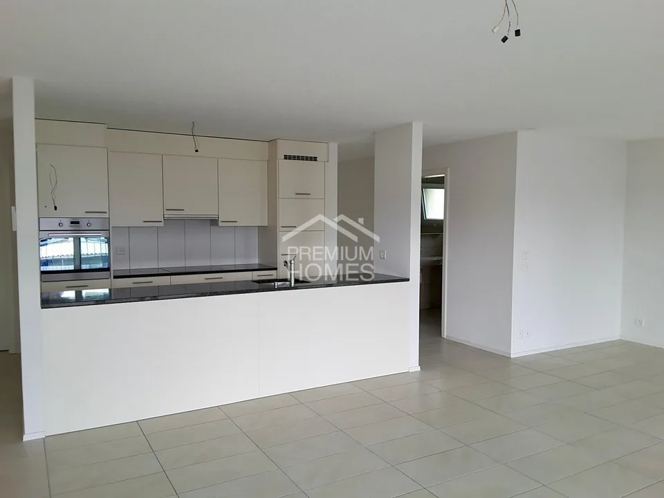 Stylish living with a view of the Aare