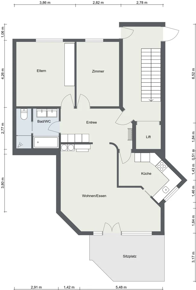 Appartement de jardin situé au calme avec de l'espace pour vos idées