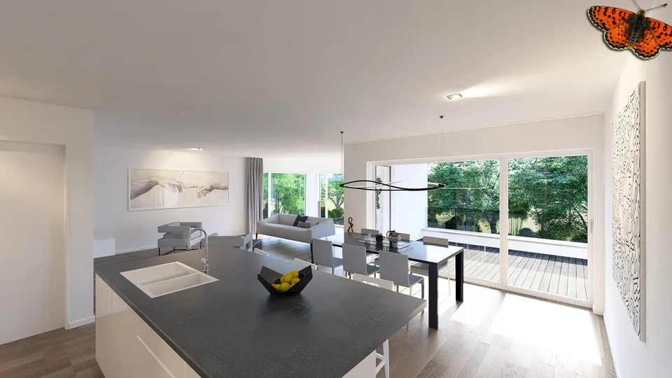Magnifique 3.5 pces avec jardin privatif et beau dégagement