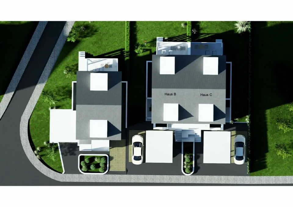 Costruzione nuova autorizzata DEFH (Casa B+C), 6,5 DEFH, 3 celle umide, giardino, posto a sedere, carport & PP
