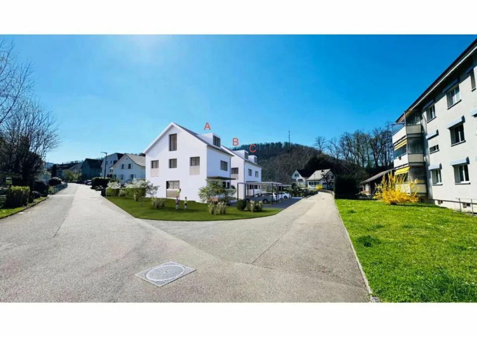 Grosses Neubau EFH, (Haus A), 6.5 Zimmer mit Garten, Studio, 3 Nasszellen, Carport & Parkplatz