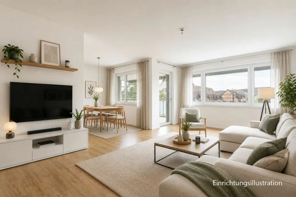 Lichtdurchflutete 4.5-Zimmer-Wohnung mit gedecktem Balkon