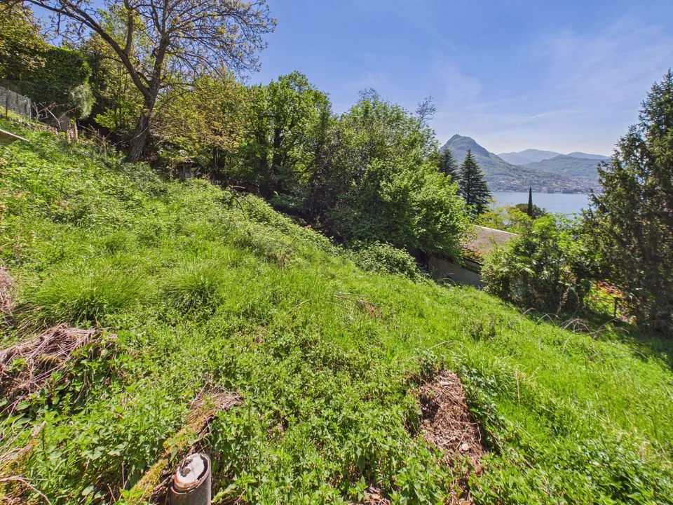Terrain constructible spacieux avec vue sur le lac dans un quartier calme, Viganello