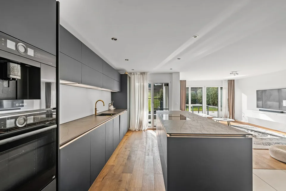 Trois maisons de terrasse modernes avec ascenseur et jardin spacieux
