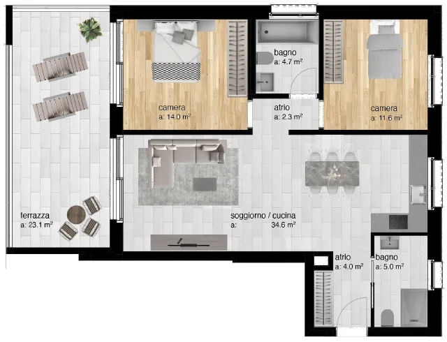 Affittasi nuovi appartamenti 3.5 locali - Res. Greta, Sementina