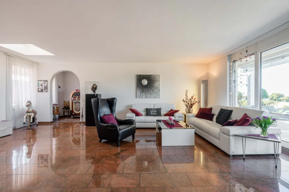 Large terrace with plenty of privacy and Alpine view