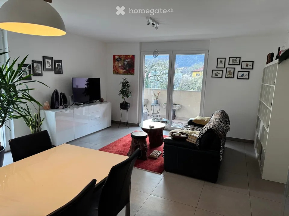 Arbedo appartement 3.5 pièces au RDC avec terrasse et jardin