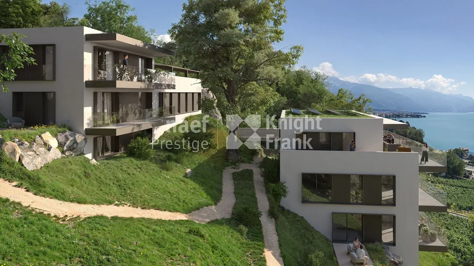 Einzelvilla mit 5.5 Zimmern zu bauen, mit atemberaubendem Blick auf den See, zum Verkauf in Corseaux