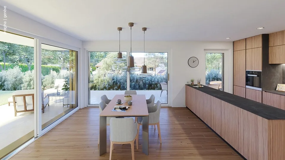 Wohnung mit 3.5 Zimmern und Garten über 100 m²