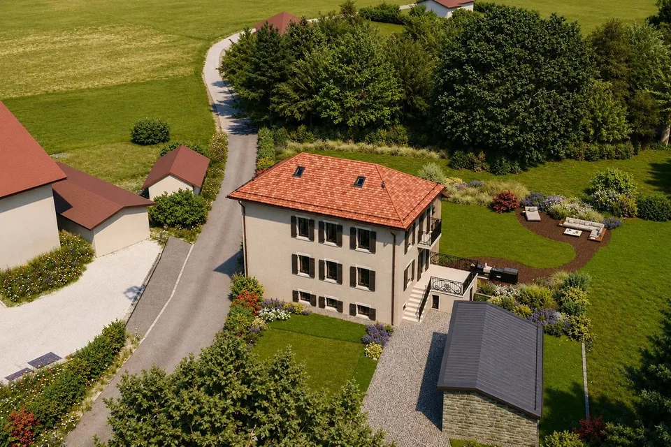Charakteristische Penthouse mit privatem Garten und CASATAX-Berechtigung in Cartigny